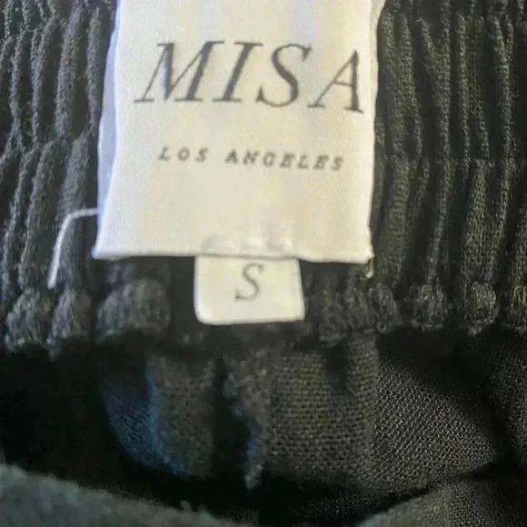 Misa Los Angeles Kova Linen Blend Gaucho Gold Grommet Trim Wide Leg Pants Size S - Picture 11 of 11